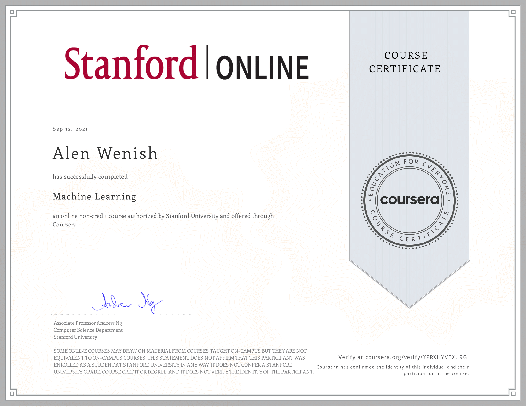 certificate